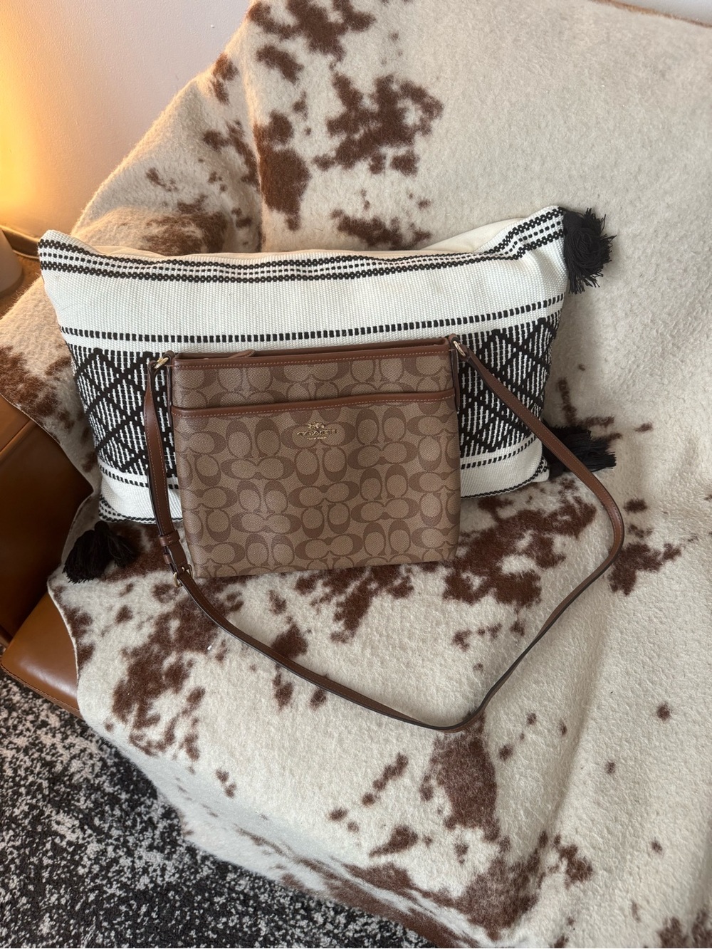 Coach Signature adjustable Crossbody Bag in Brown